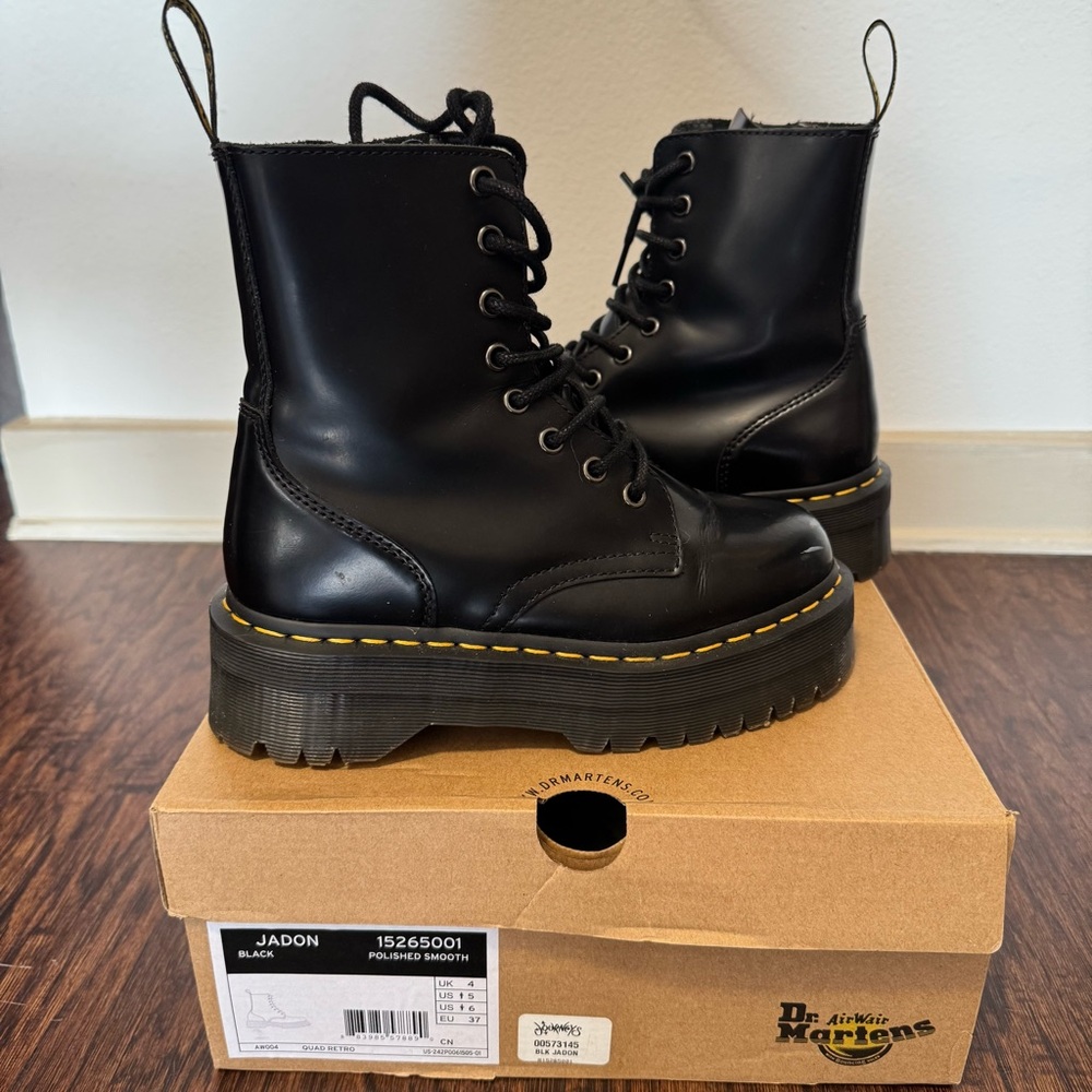 Dr Martens Black Jadon Platform Lace Up Boots